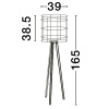 Dřevěná stojací lampa Plette 138,5 cm