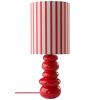 Červená keramická stolní lampa FONSO