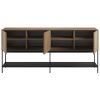 Hnědo-černá komoda Marckeric Amira 180 x 40 cm s dubovým dekorem