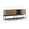 Hnědo-černá komoda Marckeric Amira 180 x 40 cm s dubovým dekorem
