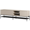 Krémově-černý lakovaný TV stolek Marckeric Amira 180 x 35 cm