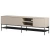 Krémově-černý lakovaný TV stolek Marckeric Amira 180 x 35 cm