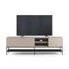 Krémově-černý lakovaný TV stolek Marckeric Amira 180 x 35 cm