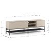 Krémově-černý lakovaný TV stolek Marckeric Amira 180 x 35 cm