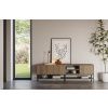 Hnědo-černý TV stolek Amira 180 x 35 cm s dubovým dekorem -fv-interier-25