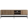 Hnědo-černý TV stolek Marckeric Amira 180 x 35 cm s dubovým dekorem