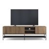 Hnědo-černý TV stolek Marckeric Amira 180 x 35 cm s dubovým dekorem