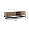 Hnědo-černý TV stolek Marckeric Amira 180 x 35 cm s dubovým dekorem