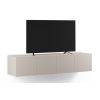 Béžový lakovaný TV stolek Marckeric Daroca 180 x 35 cm