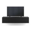 Černý TV stolek Marckeric Daroca 180 x 35 cm