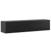 Černý TV stolek Daroca 180 x 35 cm
