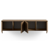 Hnědý TV stolek Marckeric Daroca 180 x 35 cm s dubovým dekorem