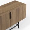 Hnědý TV stolek Eldia 200 x 35 cm s dubovým dekorem -fv-interier-25