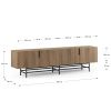 Hnědý TV stolek Marckeric Eldia 200 x 35 cm s dubovým dekorem