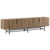 Hnědý TV stolek Eldia 200 x 35 cm s dubovým dekorem