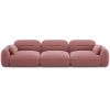 Růžová sametová čtyřmístná pohovka Cosmopolitan Design Sydney 320 cm