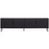 Černý dřevěný TV stolek Gunnar 200 x 44 cm