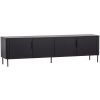 Černý dřevěný TV stolek Gunnar 200 x 44 cm
