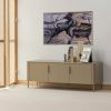 Béžovohnědý dřevěný TV stolek Gunnar 154 x 44 cm -fv-interier-25