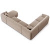 Béžová sametová rohová pohovka do "U" Cosmopilitan Design Campi 330 cm, levá