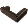 Tmavě hnědá sametová rohová pohovka do "U" Cosmopilitan Design Campi 330 cm, levá