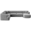 Šedá sametová rohová pohovka do "U" Cosmopilitan Design Campi 330 cm, levá