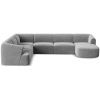 Šedá sametová rohová pohovka do "U" Cosmopilitan Design Campi 330 cm, levá