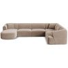 Béžová sametová rohová pohovka do "U" Cosmopilitan Design Campi 330 cm, pravá