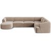 Béžová sametová rohová pohovka do "U" Cosmopilitan Design Campi 330 cm, pravá