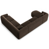 Tmavě hnědá sametová rohová pohovka do "U" Cosmopilitan Design Campi 330 cm, pravá