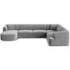 Šedá sametová rohová pohovka do "U" Cosmopilitan Design Campi 330 cm, pravá