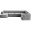 Šedá sametová rohová pohovka do "U" Cosmopilitan Design Campi 330 cm, pravá