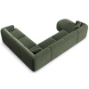 Zelená sametová rohová pohovka do "U" Cosmopilitan Design Campi 330 cm, pravá