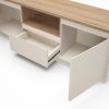 Krémový lakovaný TV stolek Loreta 160 x 40 cm s dubovým dekorem -fv-interier-25