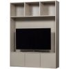 Světle šedá dřevěná TV stěna Meggy 215 x 160 cm