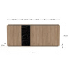 Komoda Marckeric Dione 180 x 42 cm s dubovým dekorem