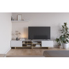 Bílý lakovaný TV stolek Cequoia 230 x 35,5 cm s dubovým dekorem -fv-interier-25