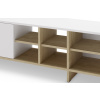 Bílý lakovaný TV stolek Cequoia 230 x 35,5 cm s dubovým dekorem -fv-interier-25