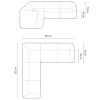 Tmavě hnědá sametová rohová pohovka Cosmopolitan Design Campi 255 cm, levá/pravá