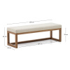 Ořechová lavice Kave Home Loya 128 cm s béžovým sedákem