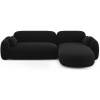 Černá sametová rohová pohovka Cosmopolitan Design Sydney 275 cm, pravá