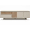 Béžový TV stolek Marckeric Carpi 180 x 45 cm s dubovým dekorem