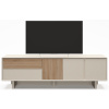 Béžový TV stolek Marckeric Carpi 180 x 45 cm s dubovým dekorem