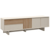 Béžový TV stolek Carpi 180 x 45 cm s dubovým dekorem