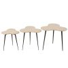 Set tří bílých mramorových odkládacích stolků Shamrock 61/55 cm