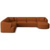 Terakotově oranžová čalouněná rohová pohovka do "U" Cosmopolitan Design Campi 330 cm, levá