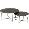 Set dvou černých dřevěných konferenčních stolků Eve 80/60 cm