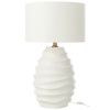 Bílá keramická stolní lampa Wave 68 cm