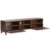 Ořechový TV stolek Kave Home Beyla 180 x 42,5 cm