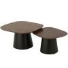 Set dvou hnědých dřevěných odkládacích stolků Ekko 79 x 74/64 x 60 cm